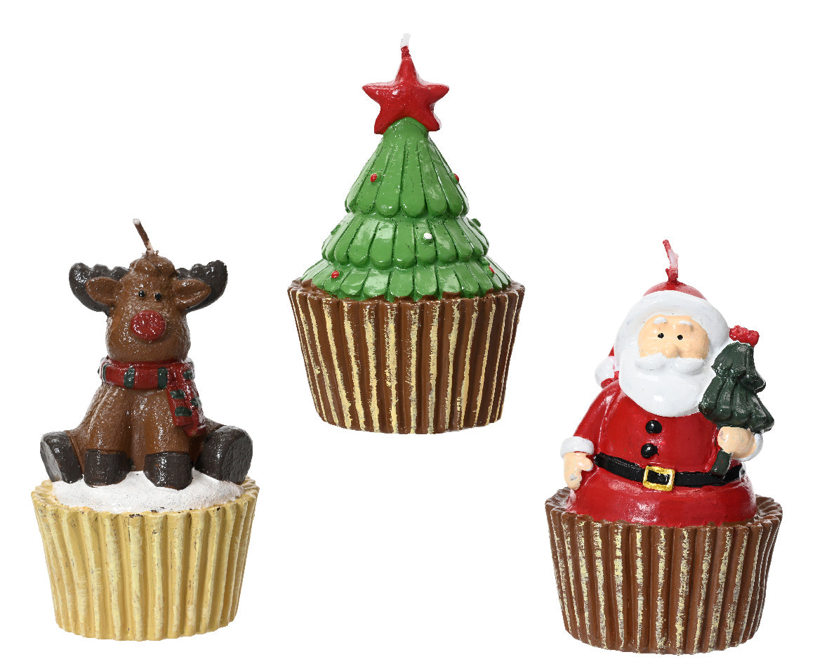 Candela natalizia, un pezzo, forme: renna, albero e babbo natale altezza 7cm Kaemingk Candela natalizia, un pezzo, forme: renna, albero e babbo natale altezza 7cm Kaemingk